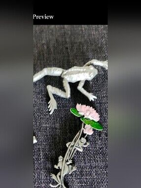 JJ Signed Frog Pewter Brooch's
